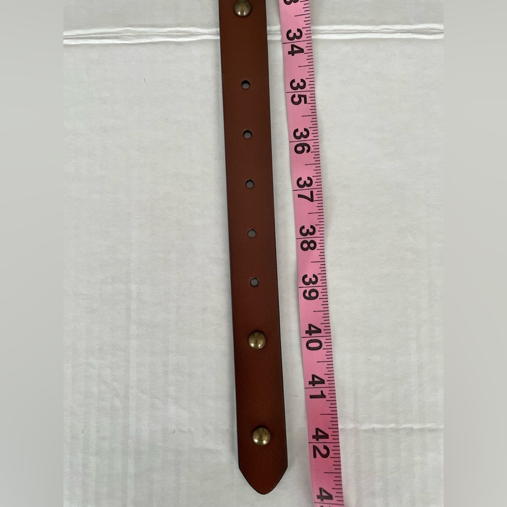 Lucky Brand Brown Leather Belt with Gold Tone Buckle - Picture 6 of 8